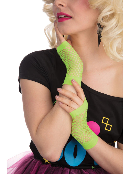 Fishnet Gloves - Short - Neon Green