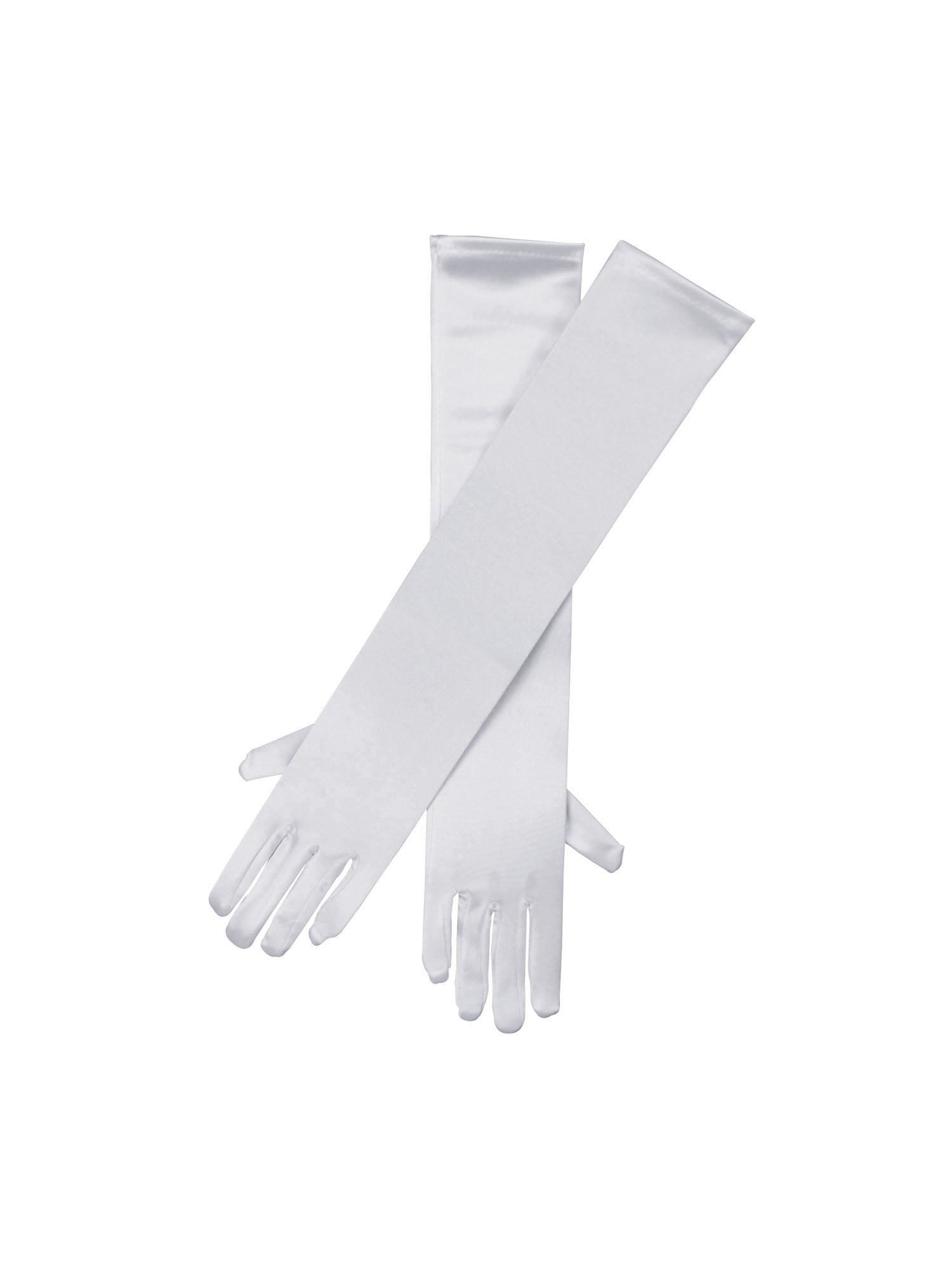 White Satin Gloves