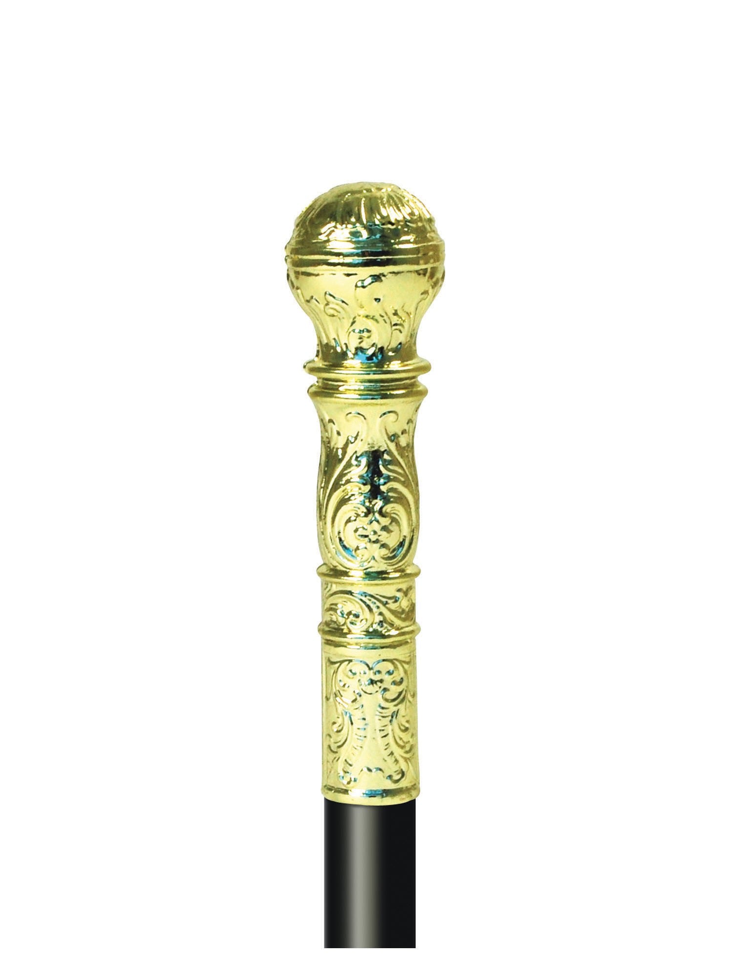Wandelstok met gouden bolvormig handvat