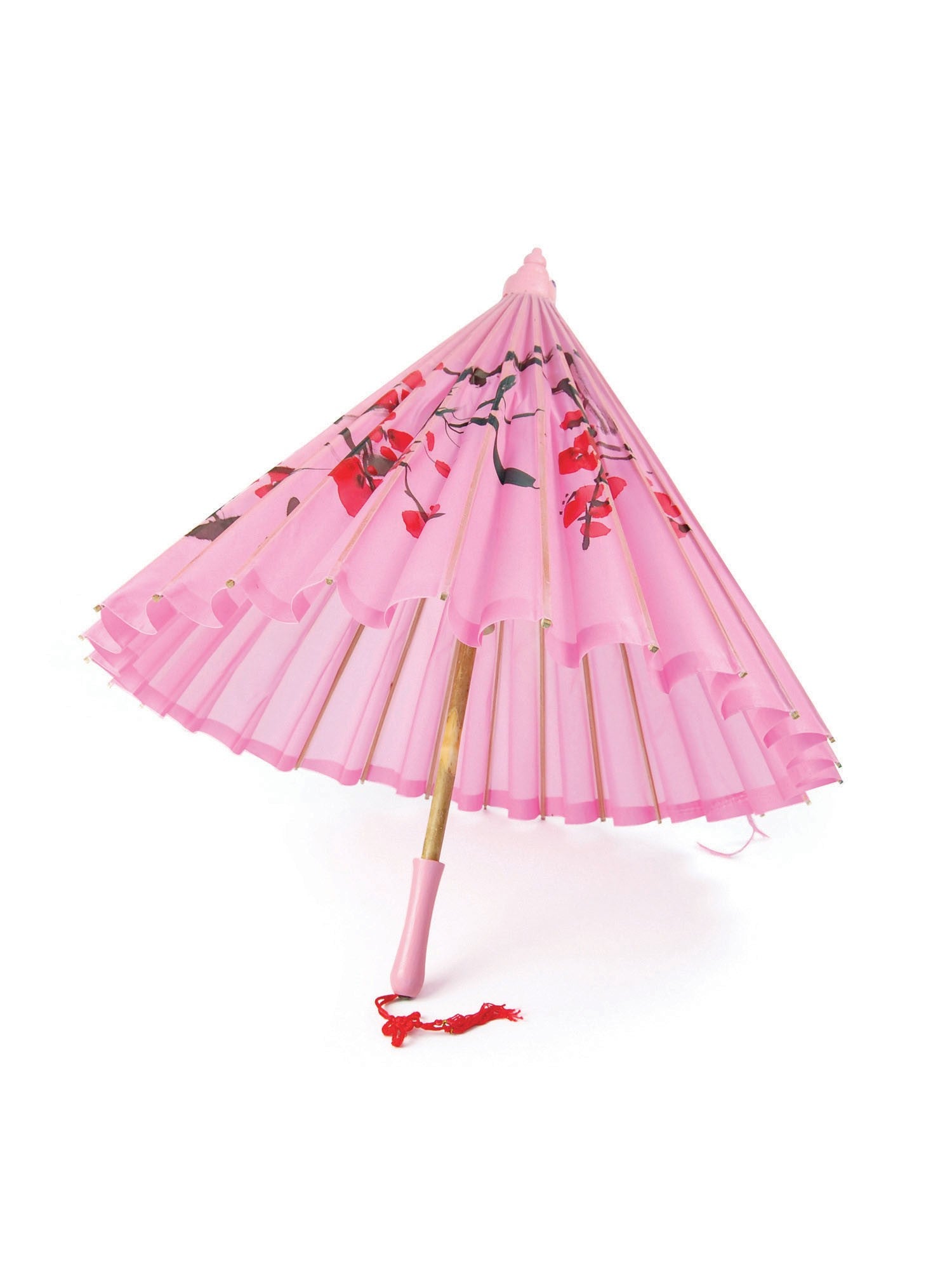 Parasol van roze zijde