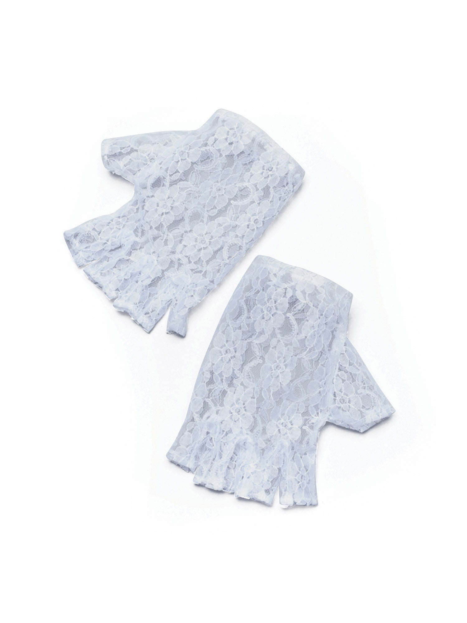 White Fingerless Gloves