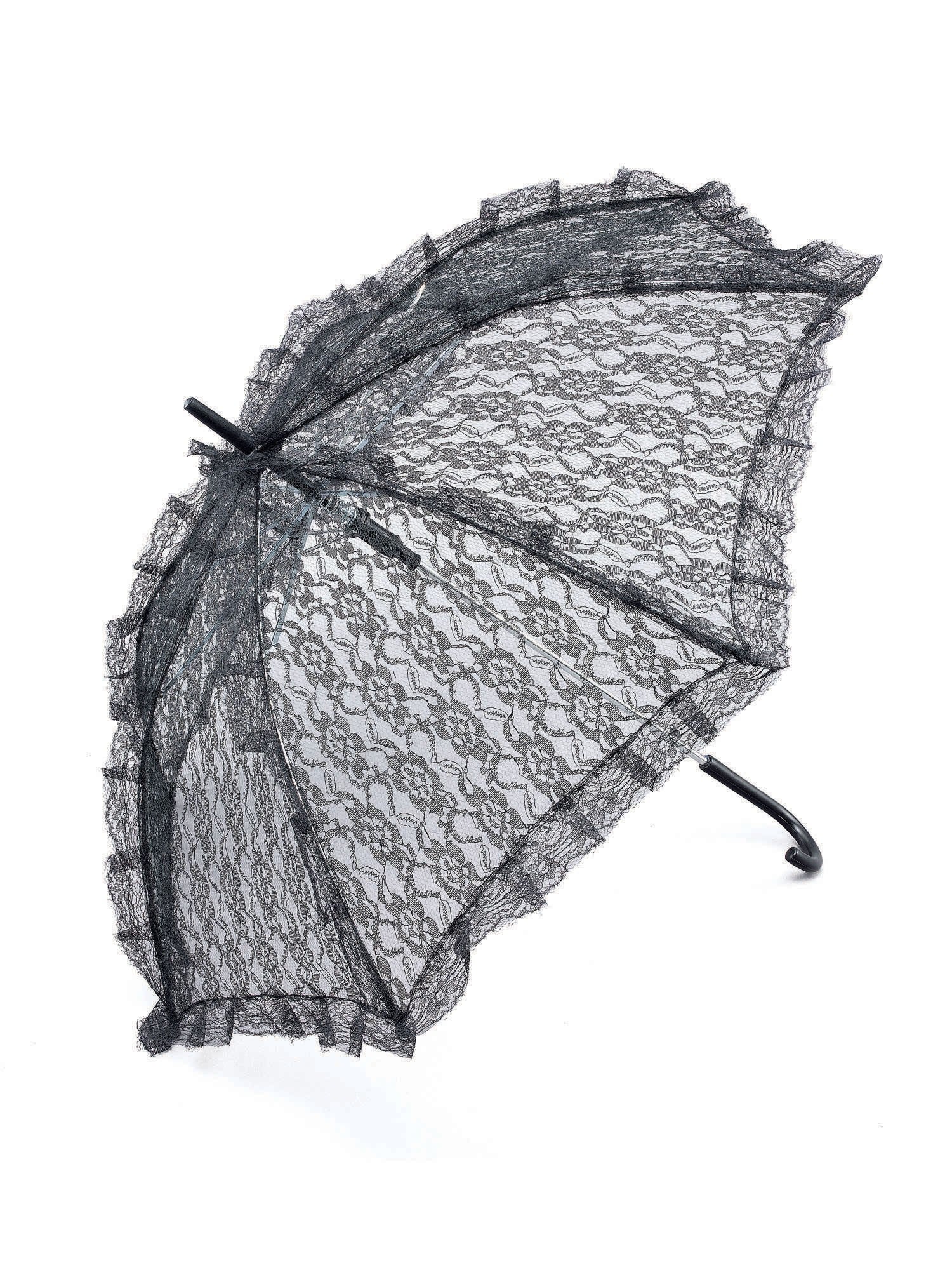 Parasol met zwarte kant