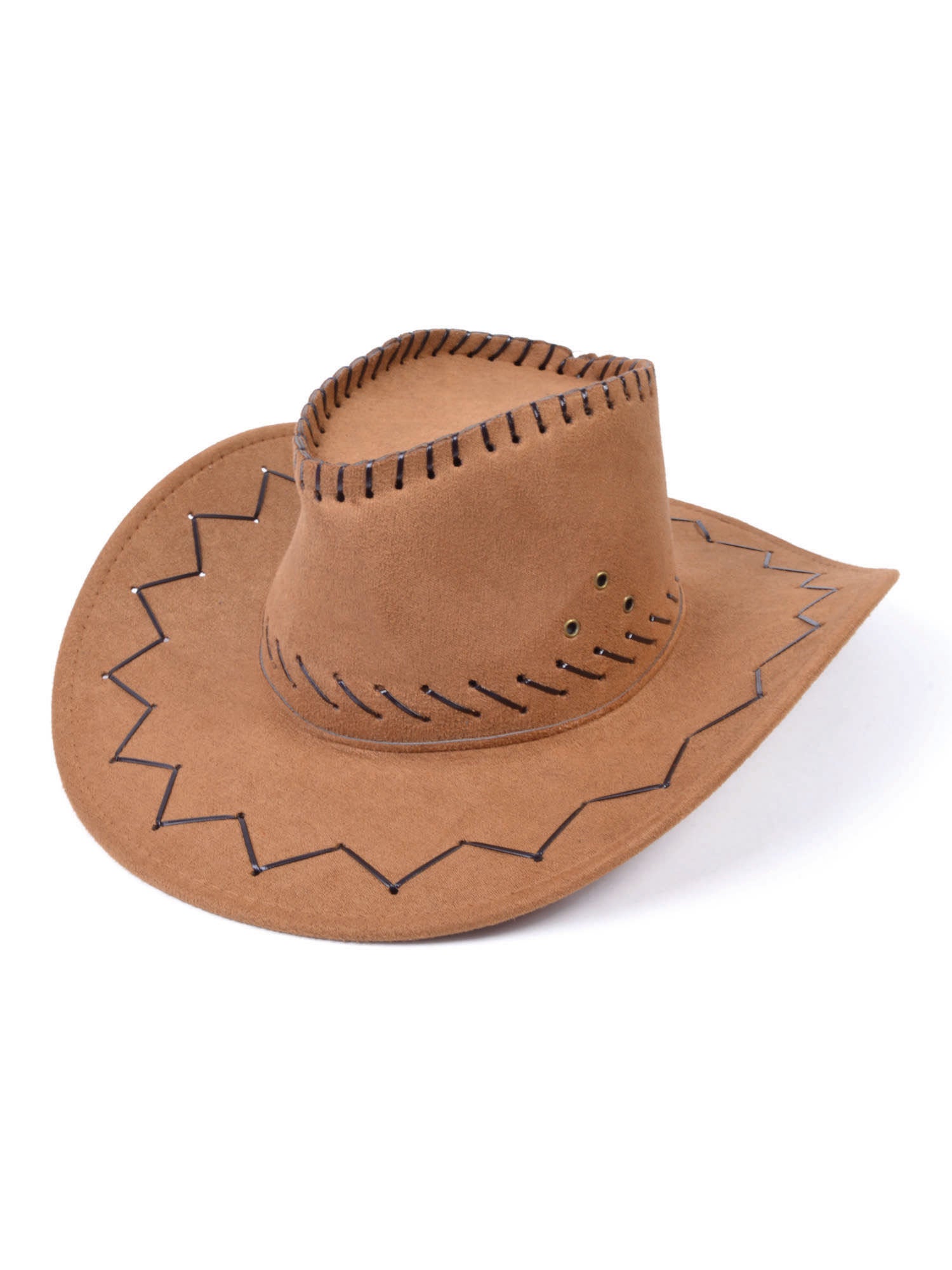 Cowboy Hat - Stitched Brown