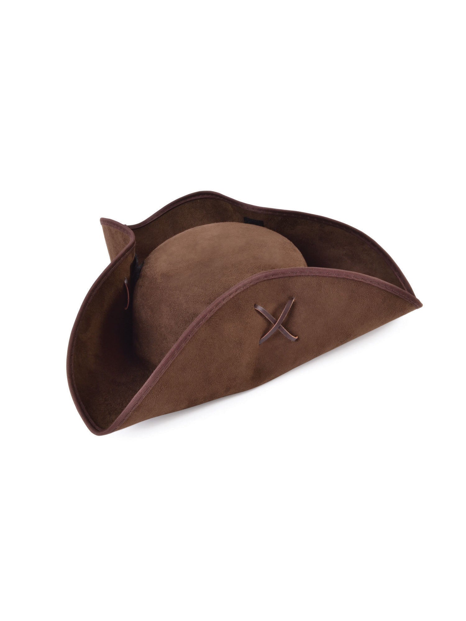 Pirate Tricorn Brown Suede Fabric