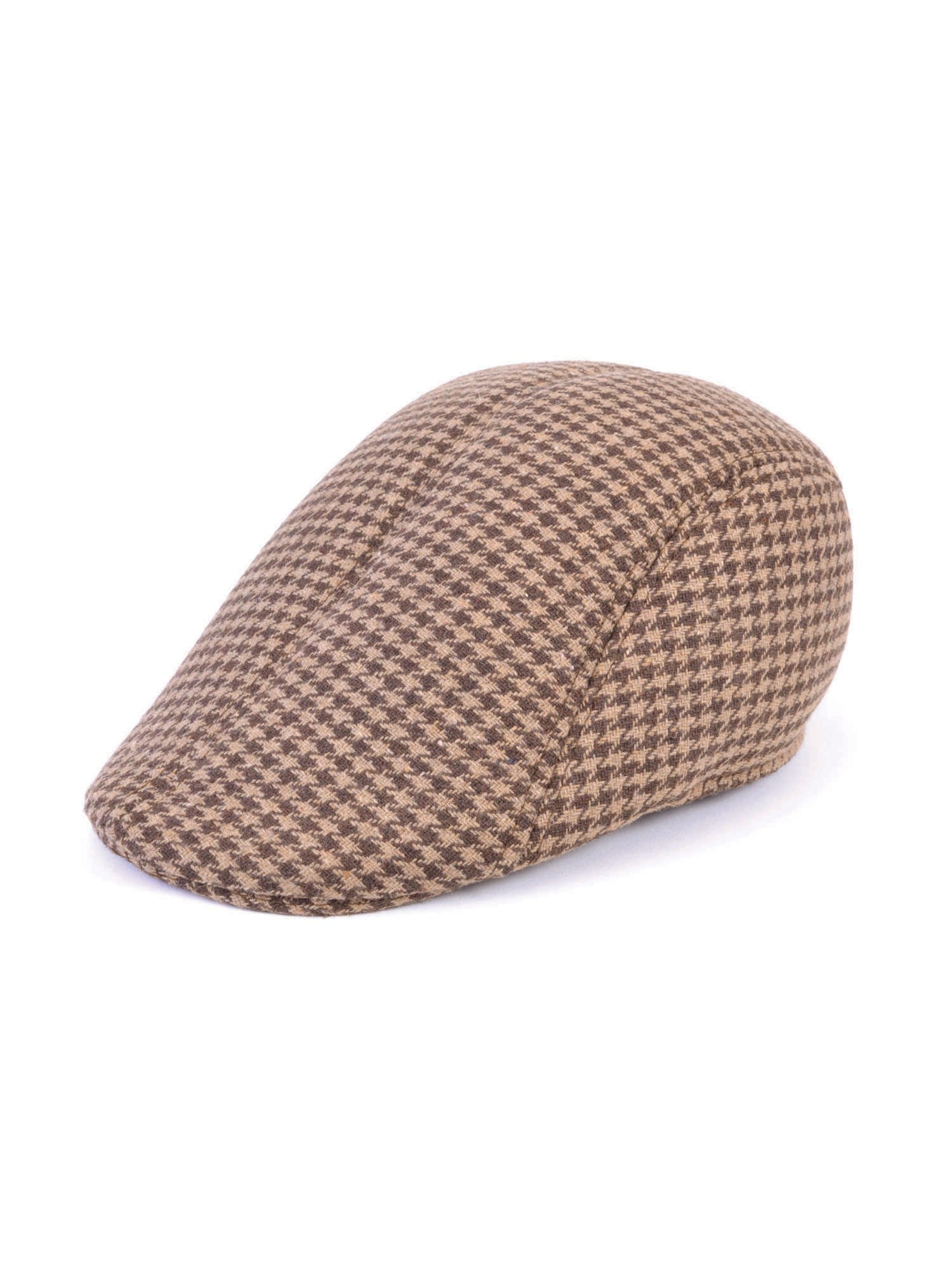 Flache Mütze Tweed Braun