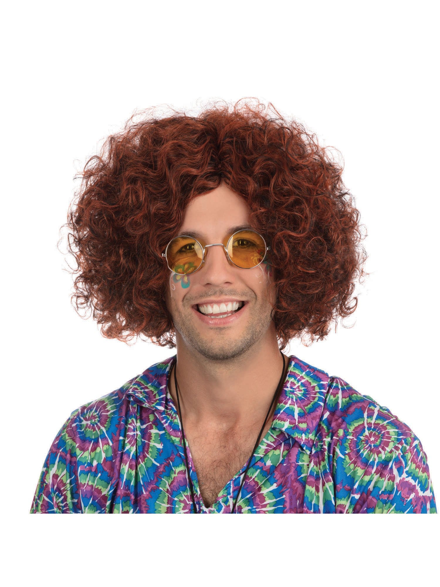 Hippy Man Pruik - Bruin/Zwart