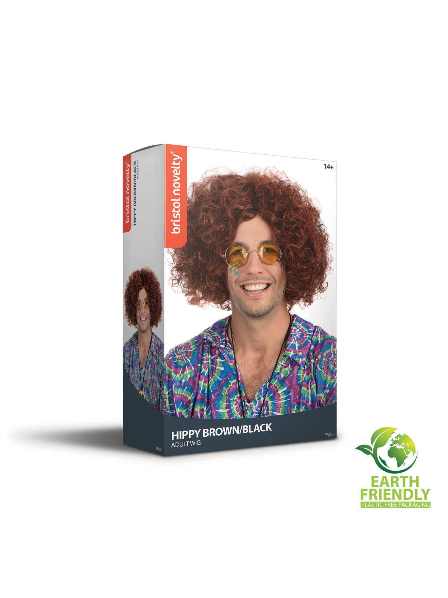 Hippy Man Pruik - Bruin/Zwart