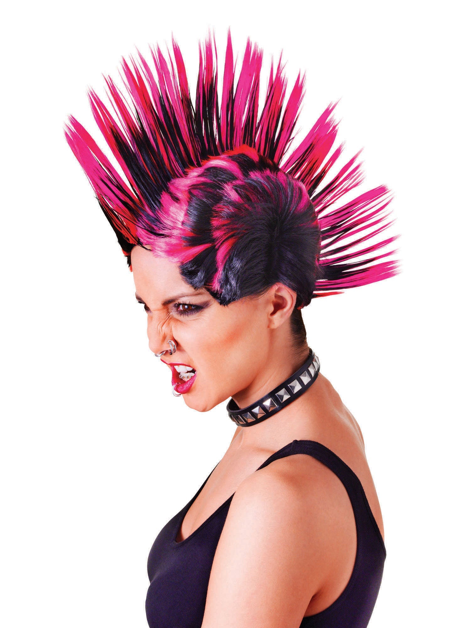 Mohican Wig - Pink/Black