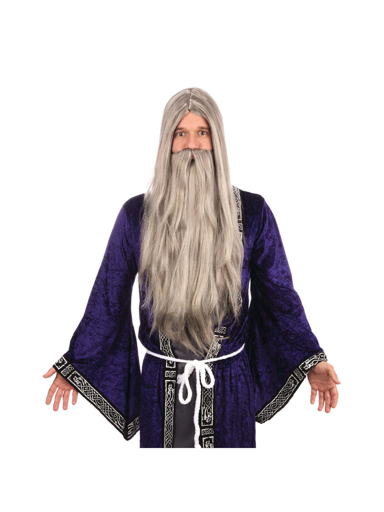 Wizard Wig and Beard Long Grey