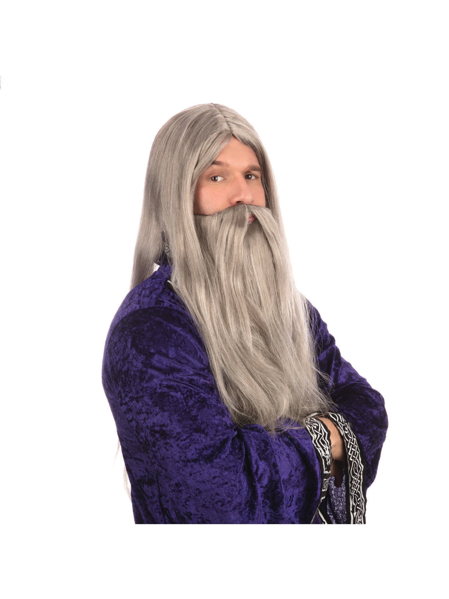 Wizard Wig and Beard Long Grey