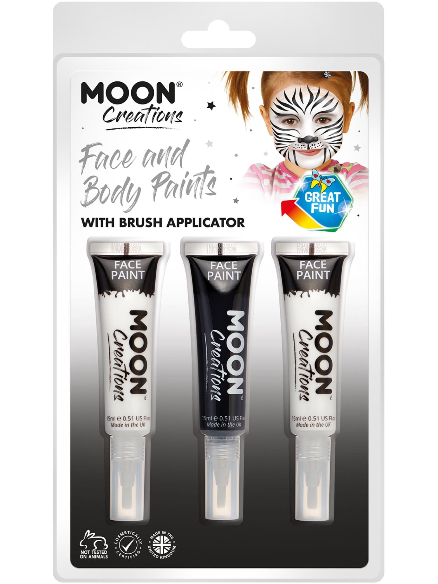 Moon Creations Face & Body Paints and Brush,
