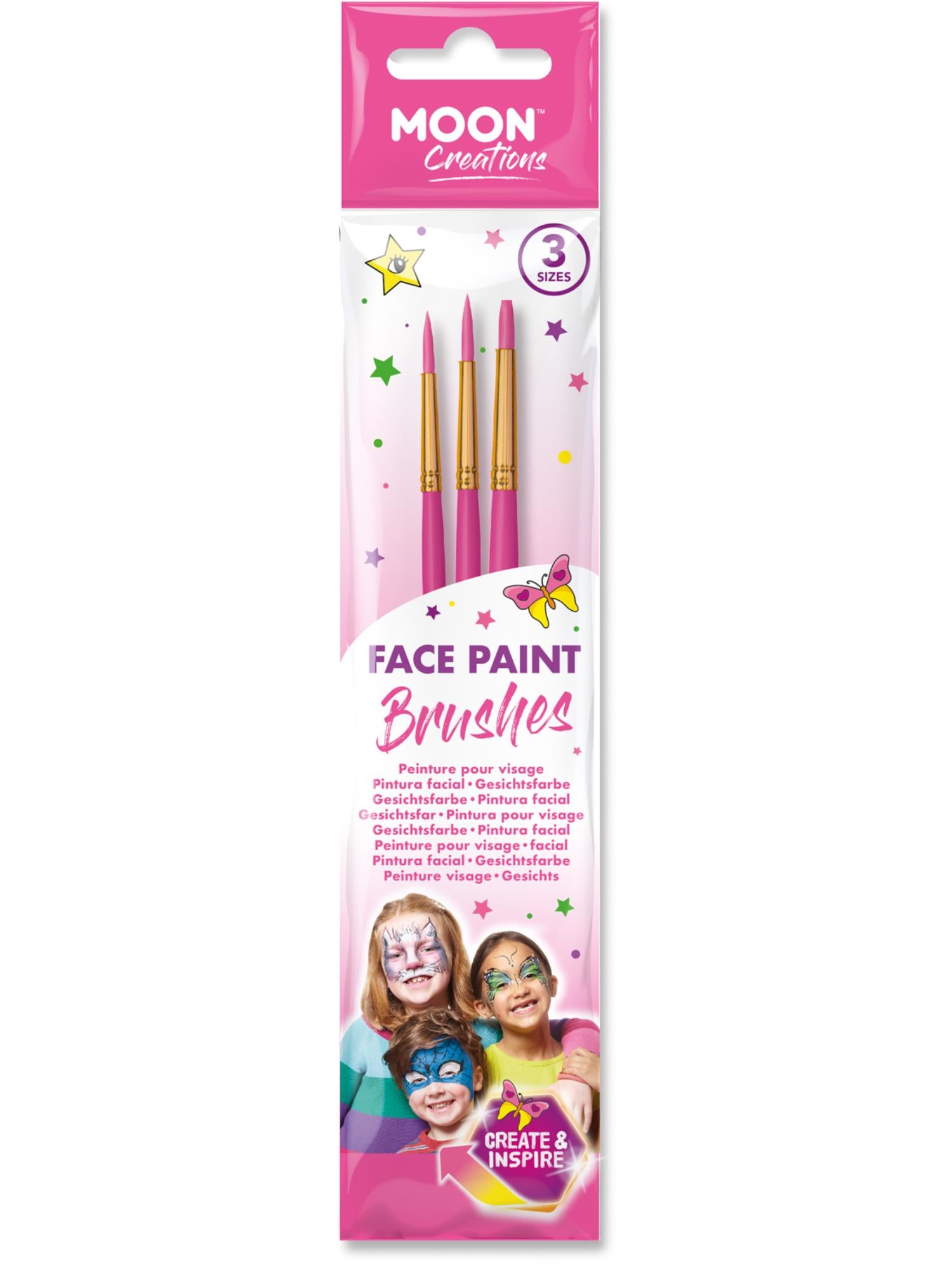 Moon Creations Face Paint Brushes, Pink