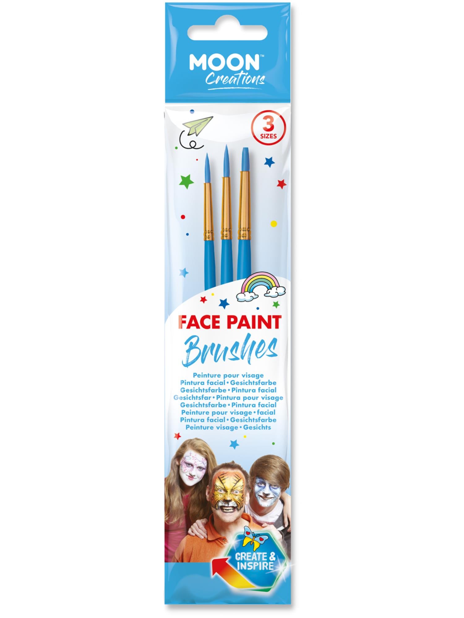 Moon Creations Face Paint Brushes, Blue