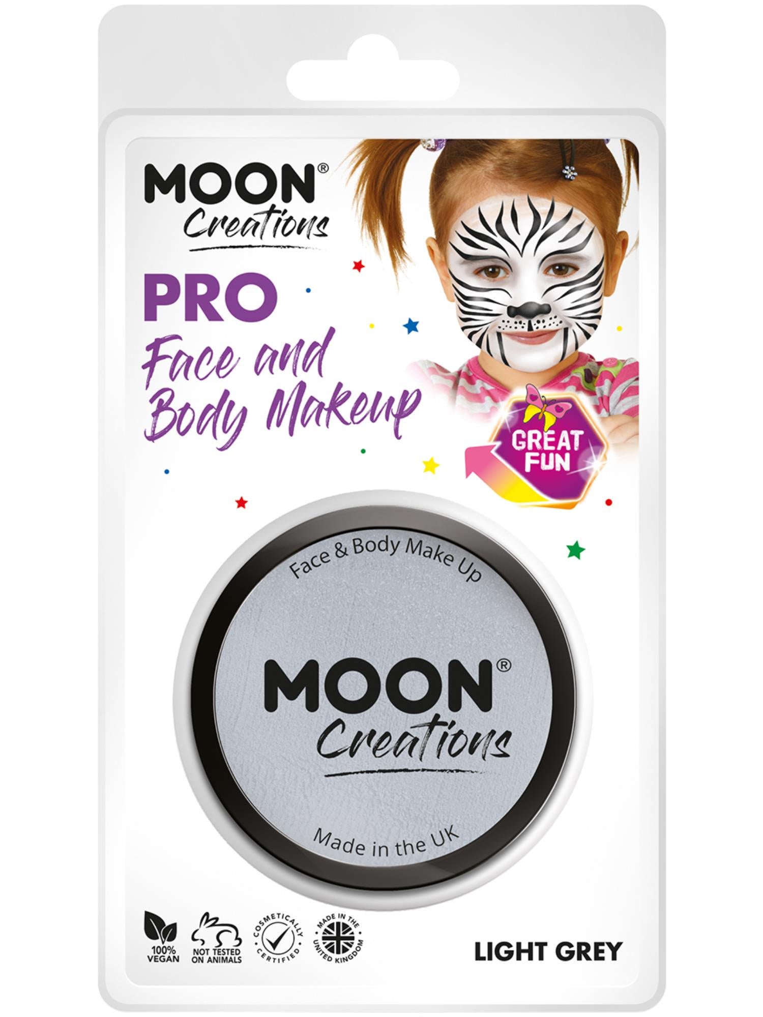 Moon Creations Pro Face Paint Cake Pot, Light Grey