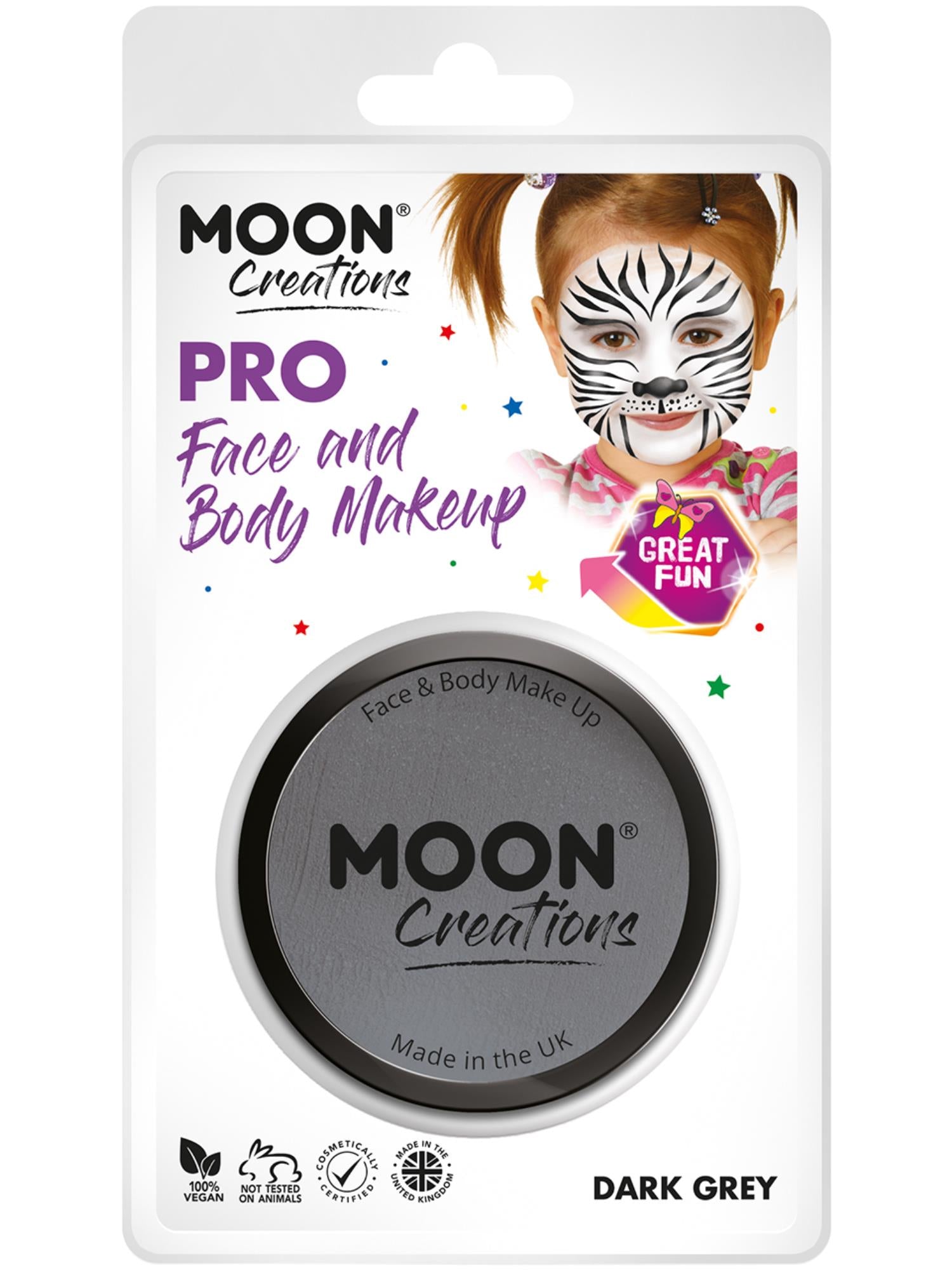 Moon Creations Pro Face Paint Cake Pot, Dark Grey