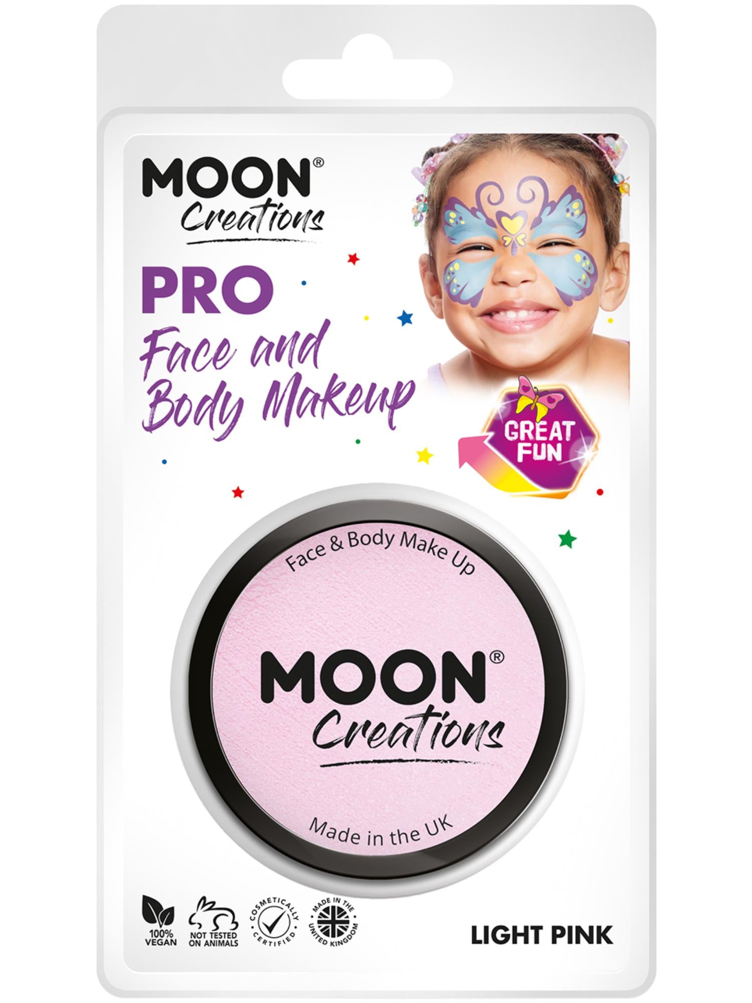 Moon Creations Pro Face Paint Cake Pot, Light Pink