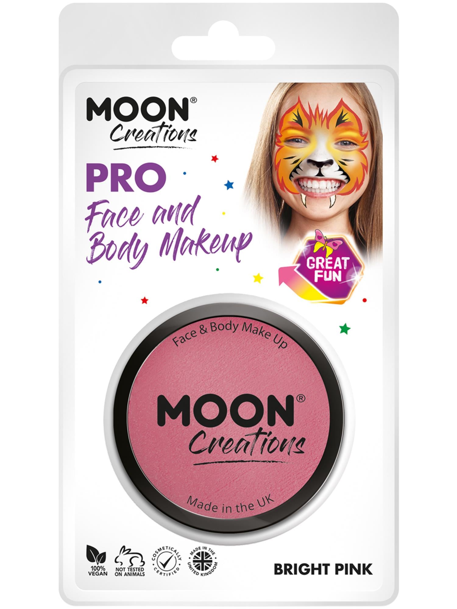 Moon Creations Pro Face Paint Cake Pot,Bright Pink