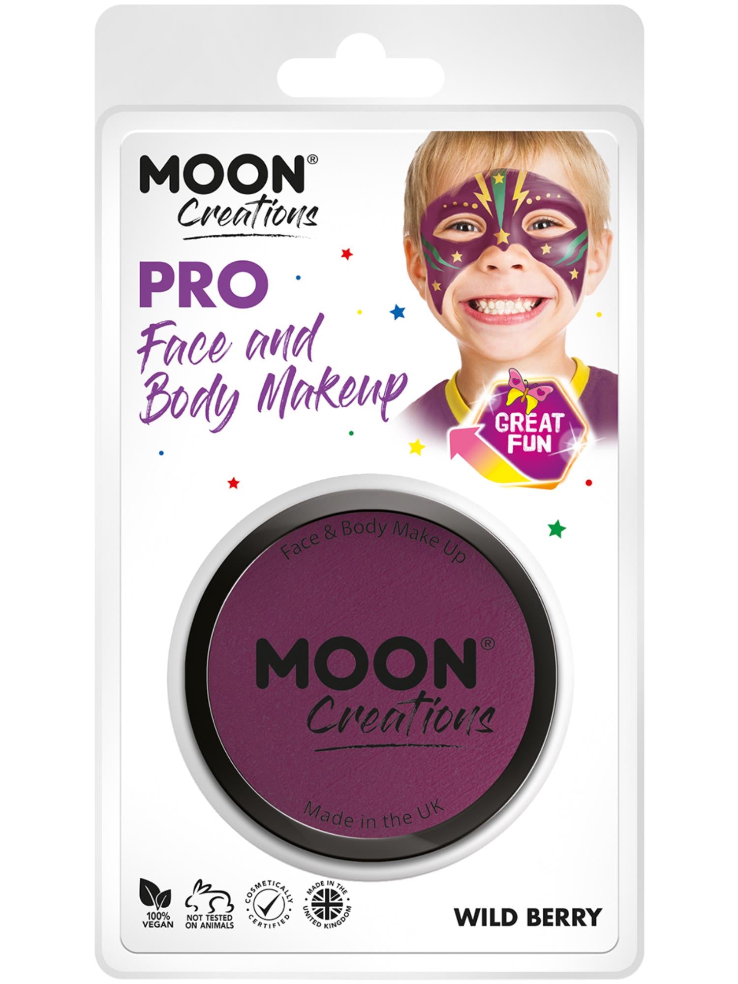 Moon Creations Pro Face Paint Cake Pot, Wild Berry