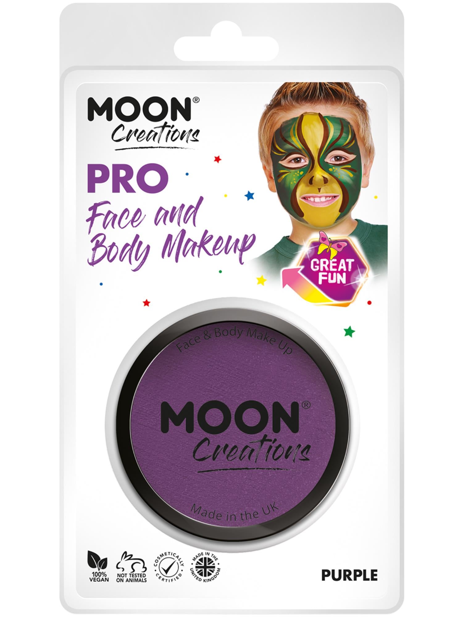 Moon Creations Pro Face Paint Cake Pot, Purple