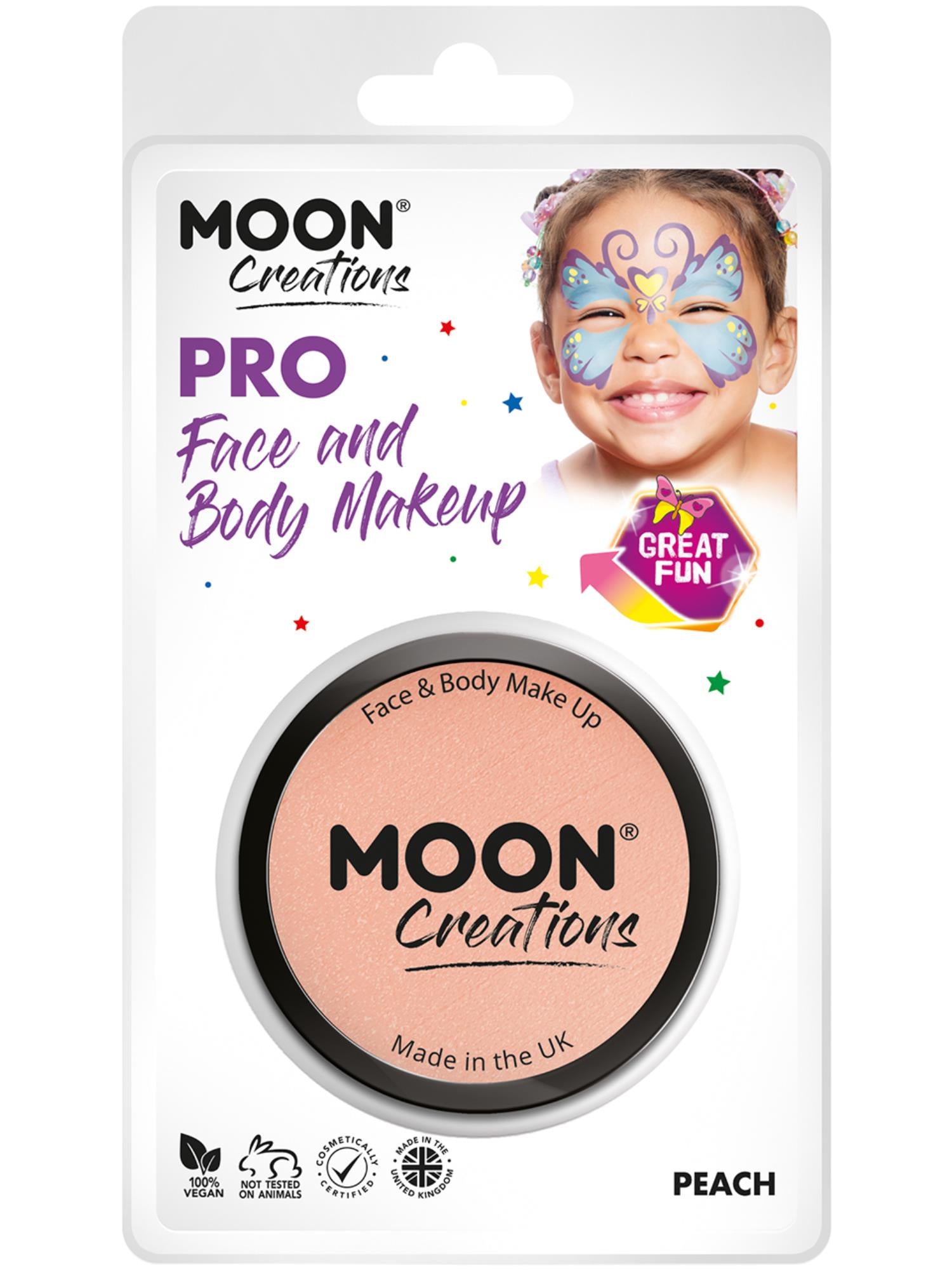 Moon Creations Pro Face Paint Cake Pot, Peach