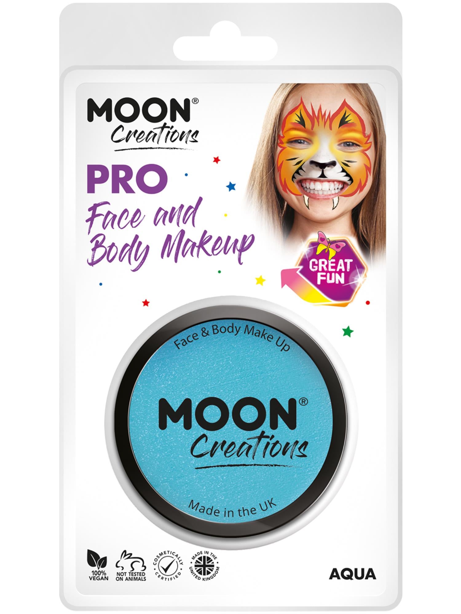 Moon Creations Pro Face Paint Cake Pot, Aqua