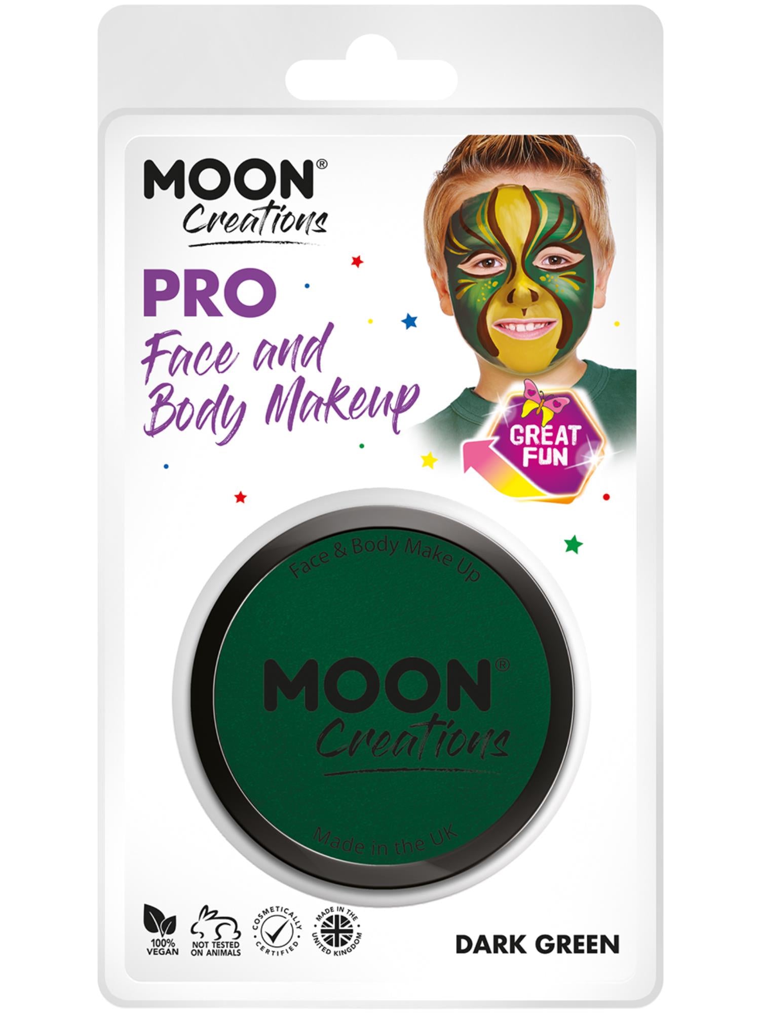 Moon Creations Pro Face Paint Cake Pot, Dark Green
