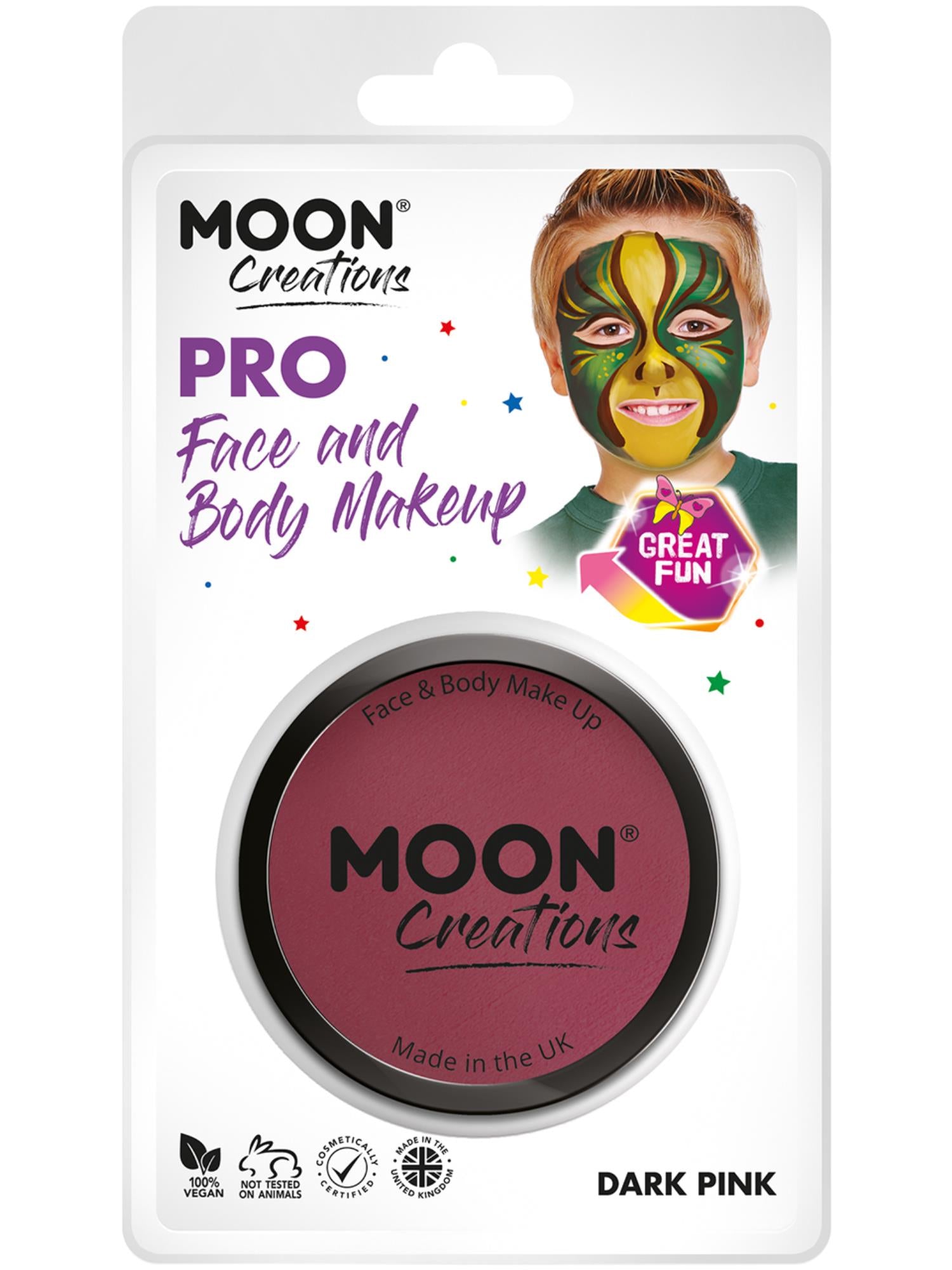 Moon Creations Pro Face Paint Cake Pot, Dark Pink