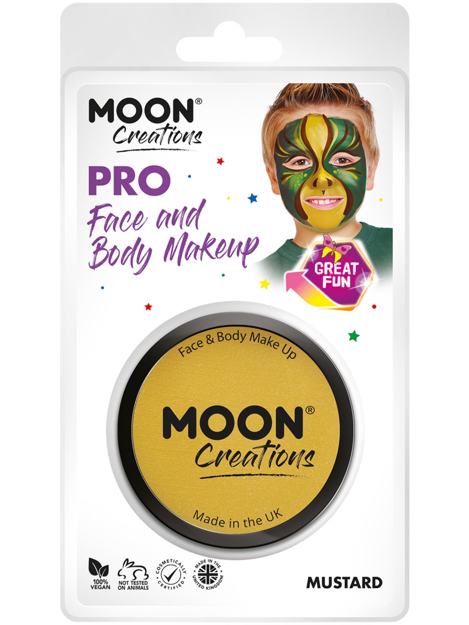 Moon Creations Pro Face Paint Cake Pot, Mustard