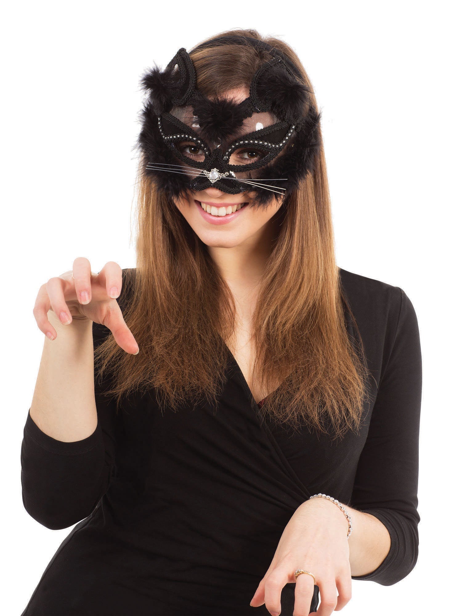 Transparant zwart kattenmasker