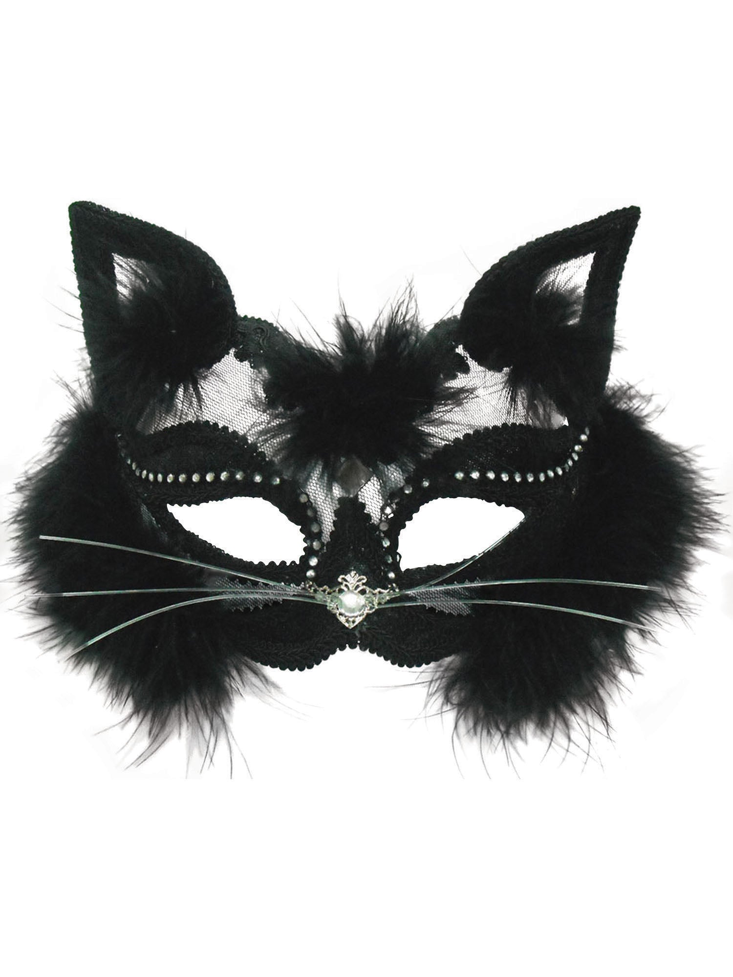 Transparant zwart kattenmasker