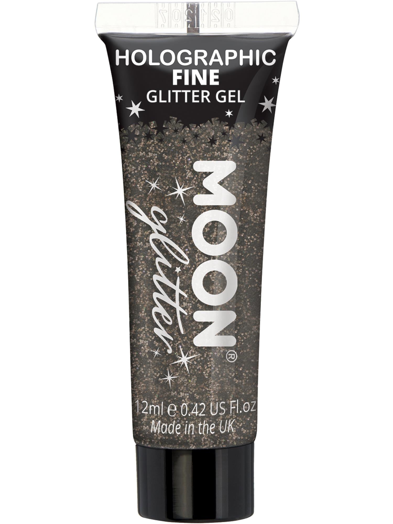 Moon Glitter Holographic Fine Glitter Gel, Black