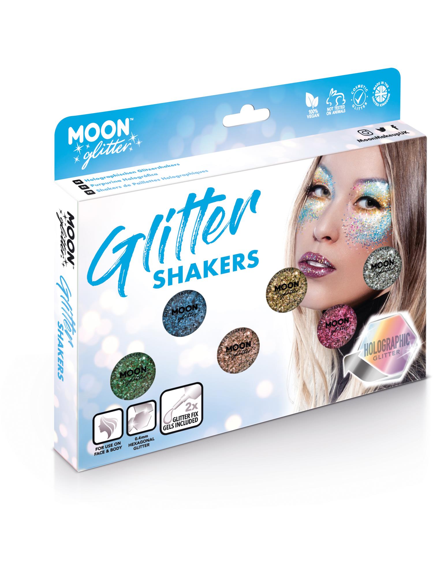 Moon Glitter holografische glittershakers, assortiment
