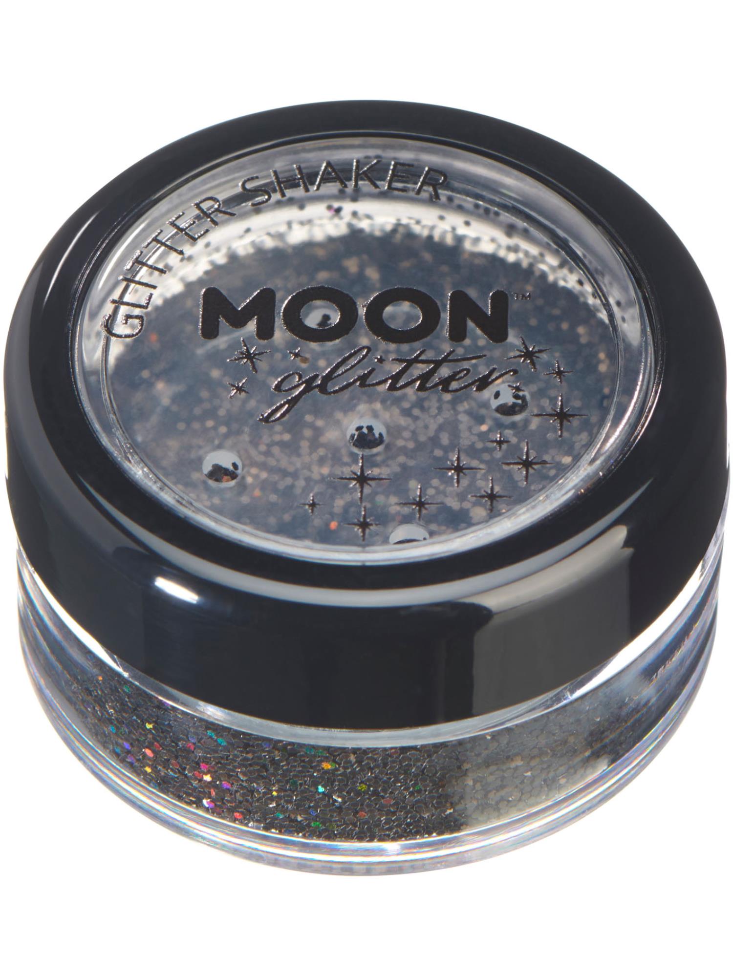 Moon Glitter Holographic Glitter Shakers, Black