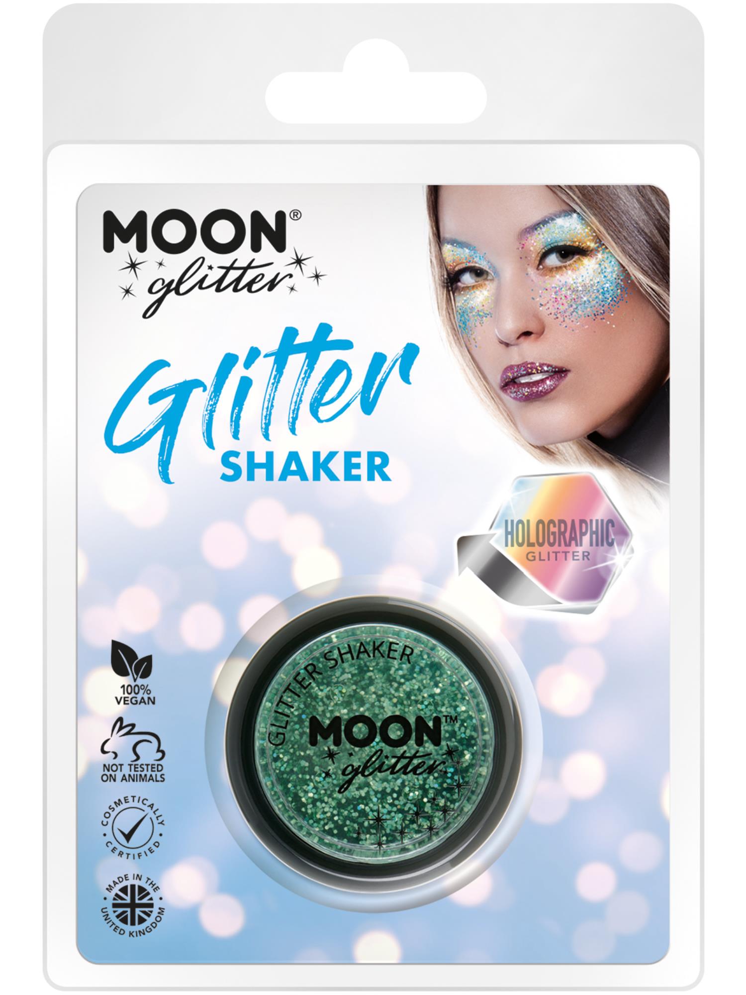 Moon Glitter Holographic Glitter Shakers, Green