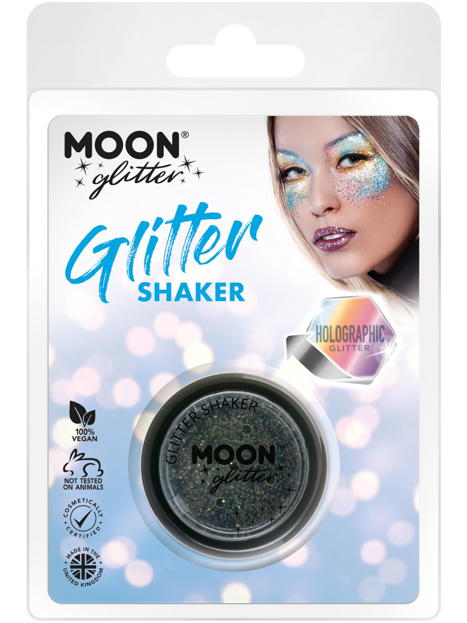 Moon Glitter holografische glittershakers, zwart