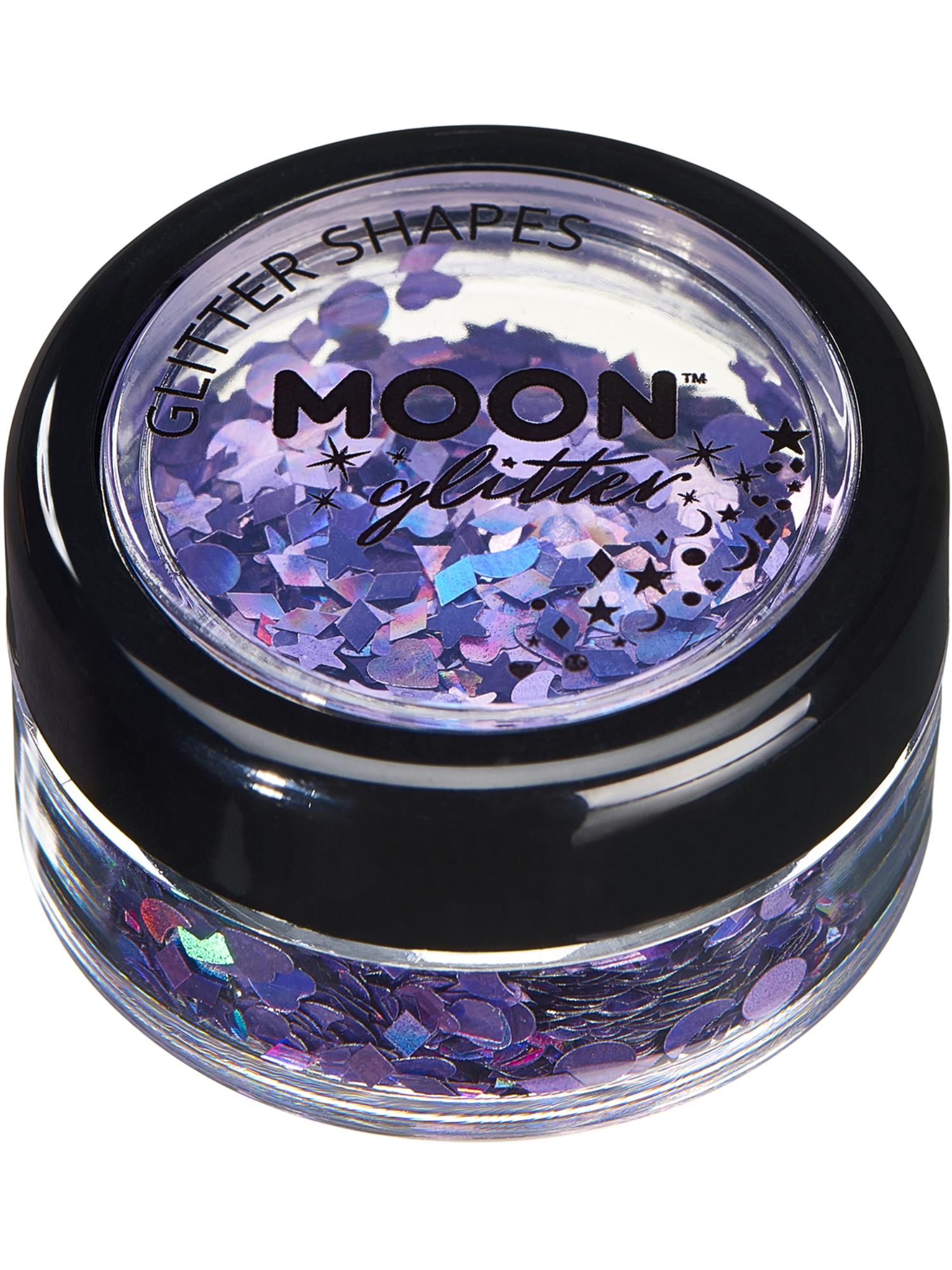 Moon Glitter Holographic Glitter Shapes, Purple