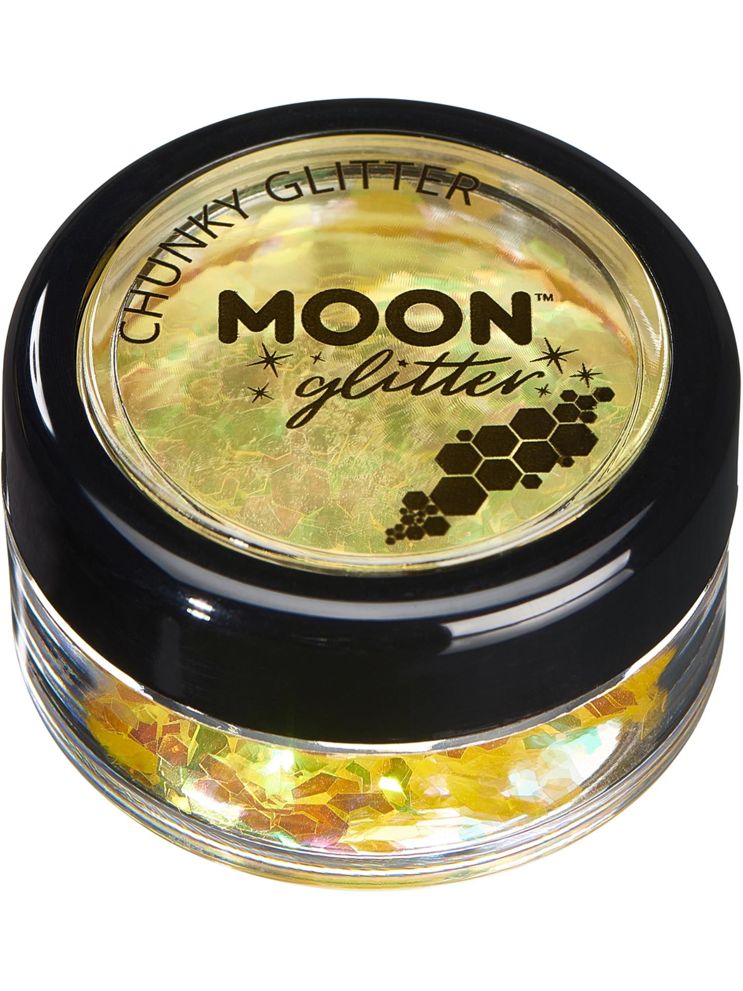 Moon Glitter Iridescent Chunky Glitter, Yellow