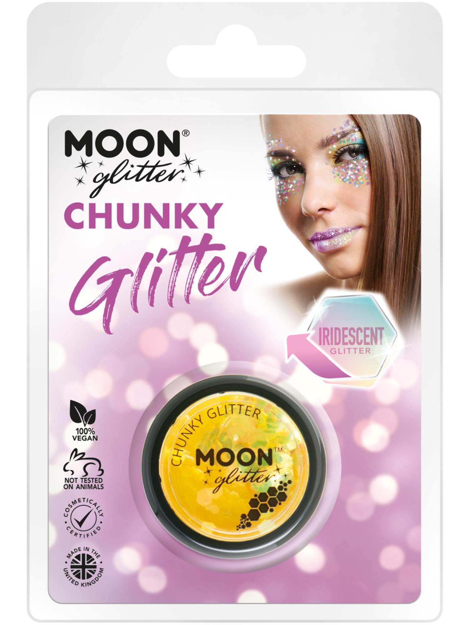 Moon Glitter Iridescent Chunky Glitter, Yellow