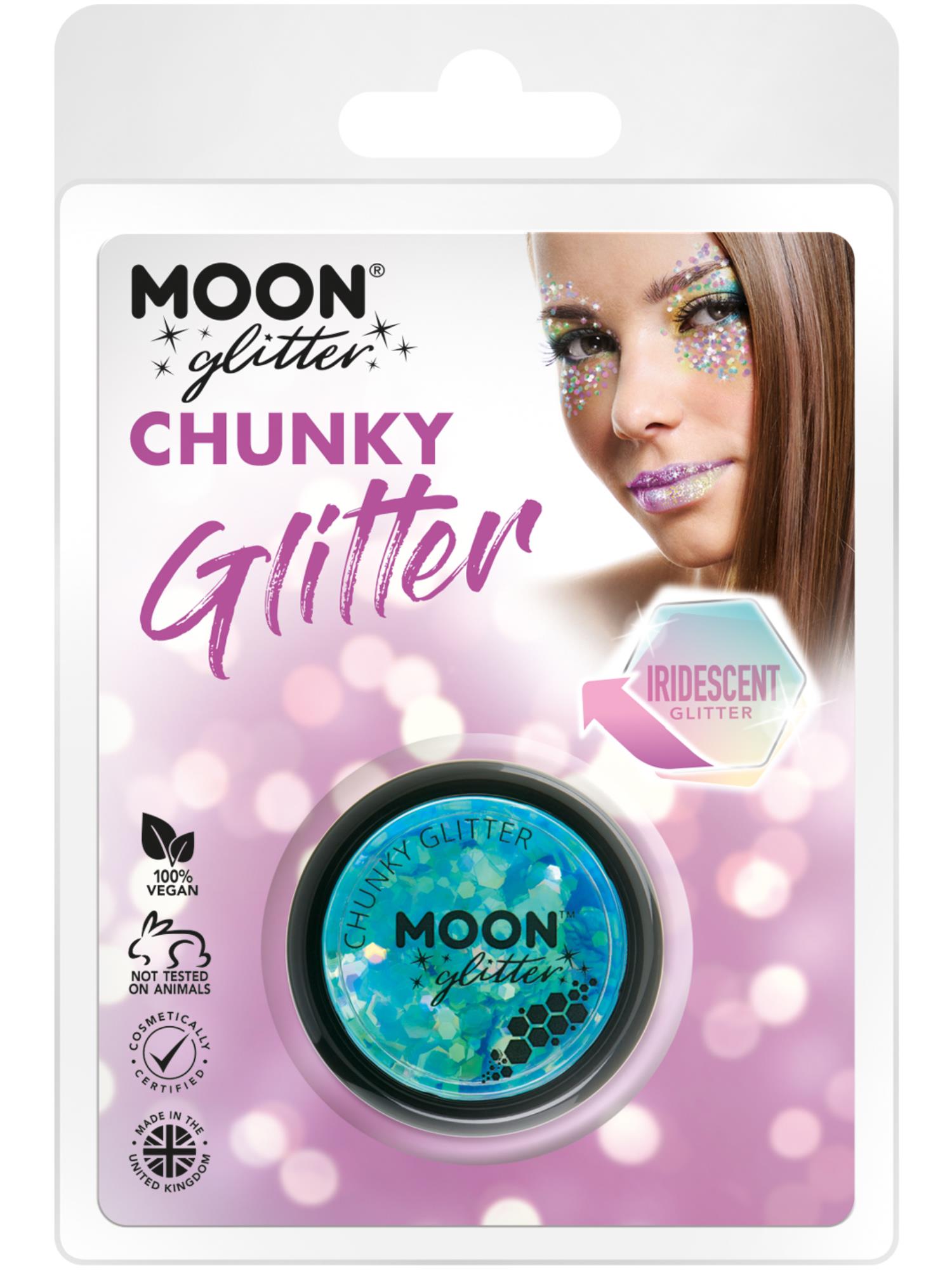 Moon Glitter Iridescent Chunky Glitter, Blue