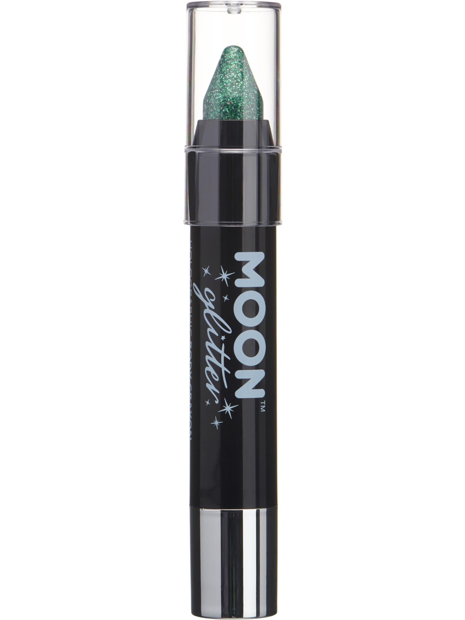 Moon Glitter Holographic Body Crayons, Green