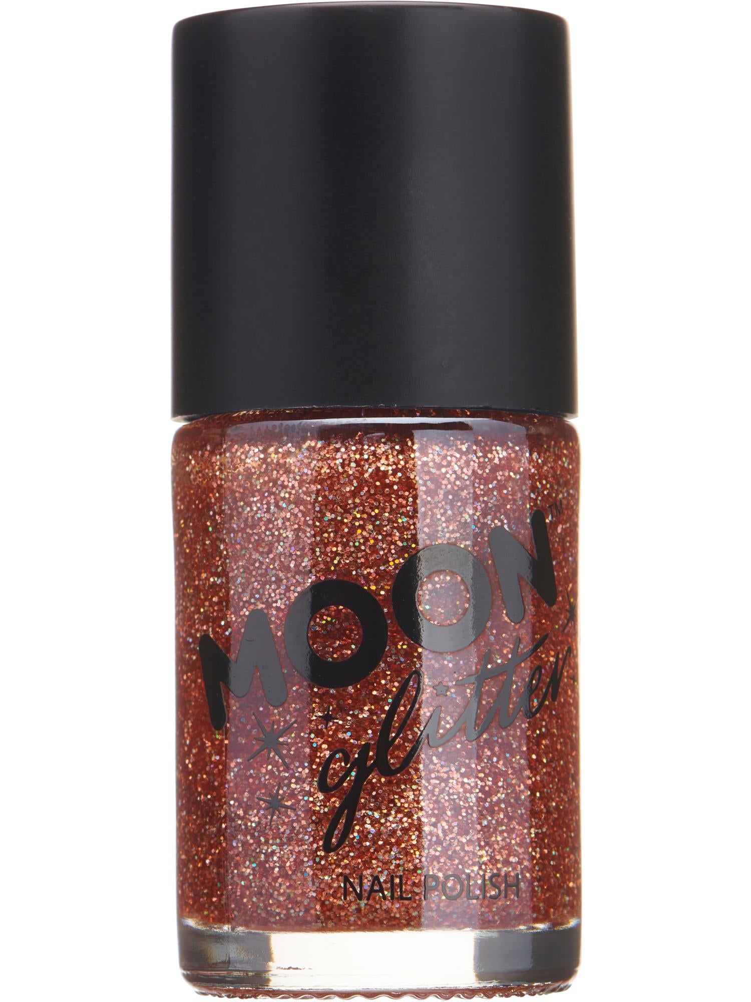 Moon Glitter Holographic Nail Polish, Rose Gold
