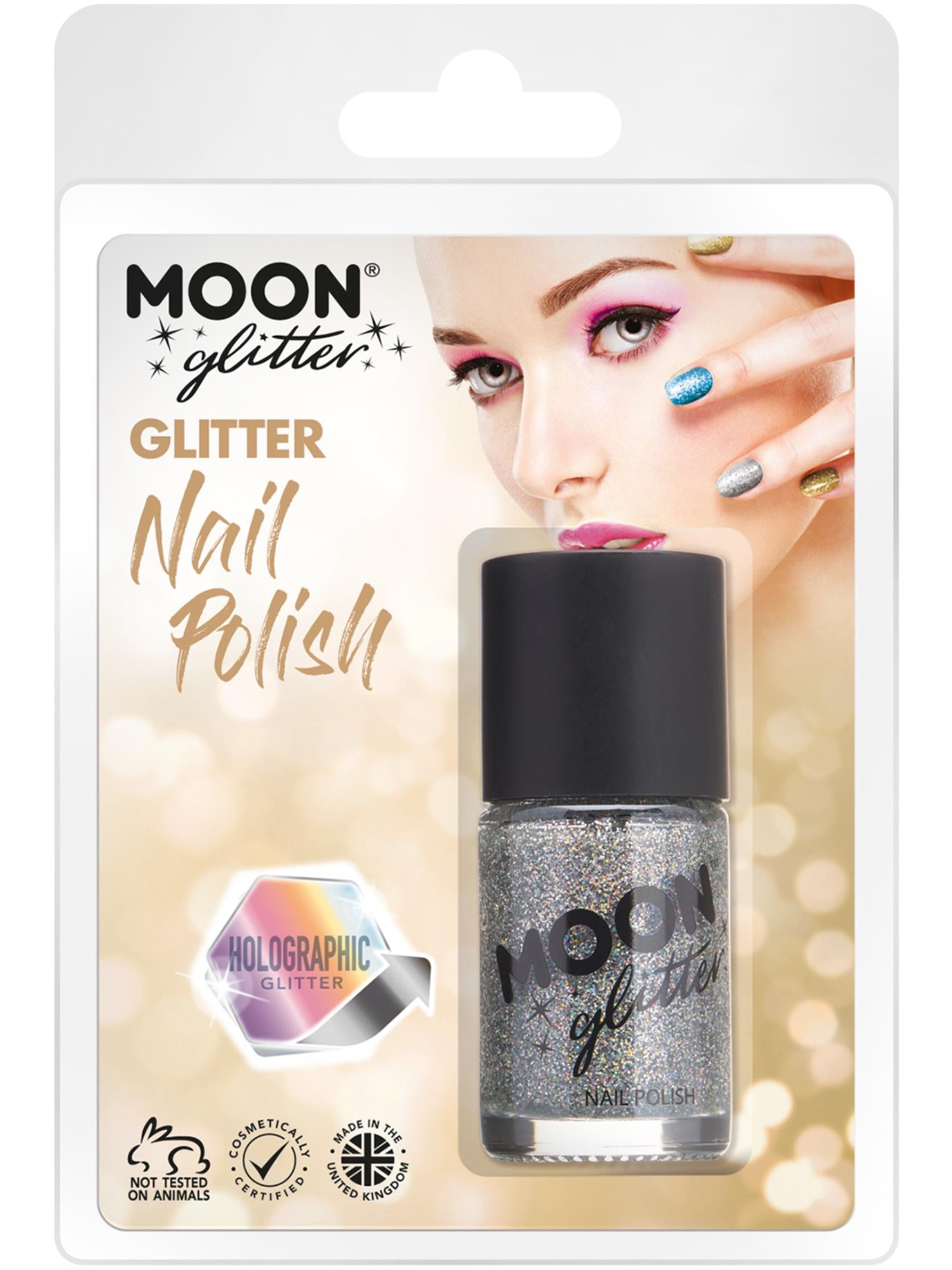 Moon Glitter Holografischer Nagellack, Silber