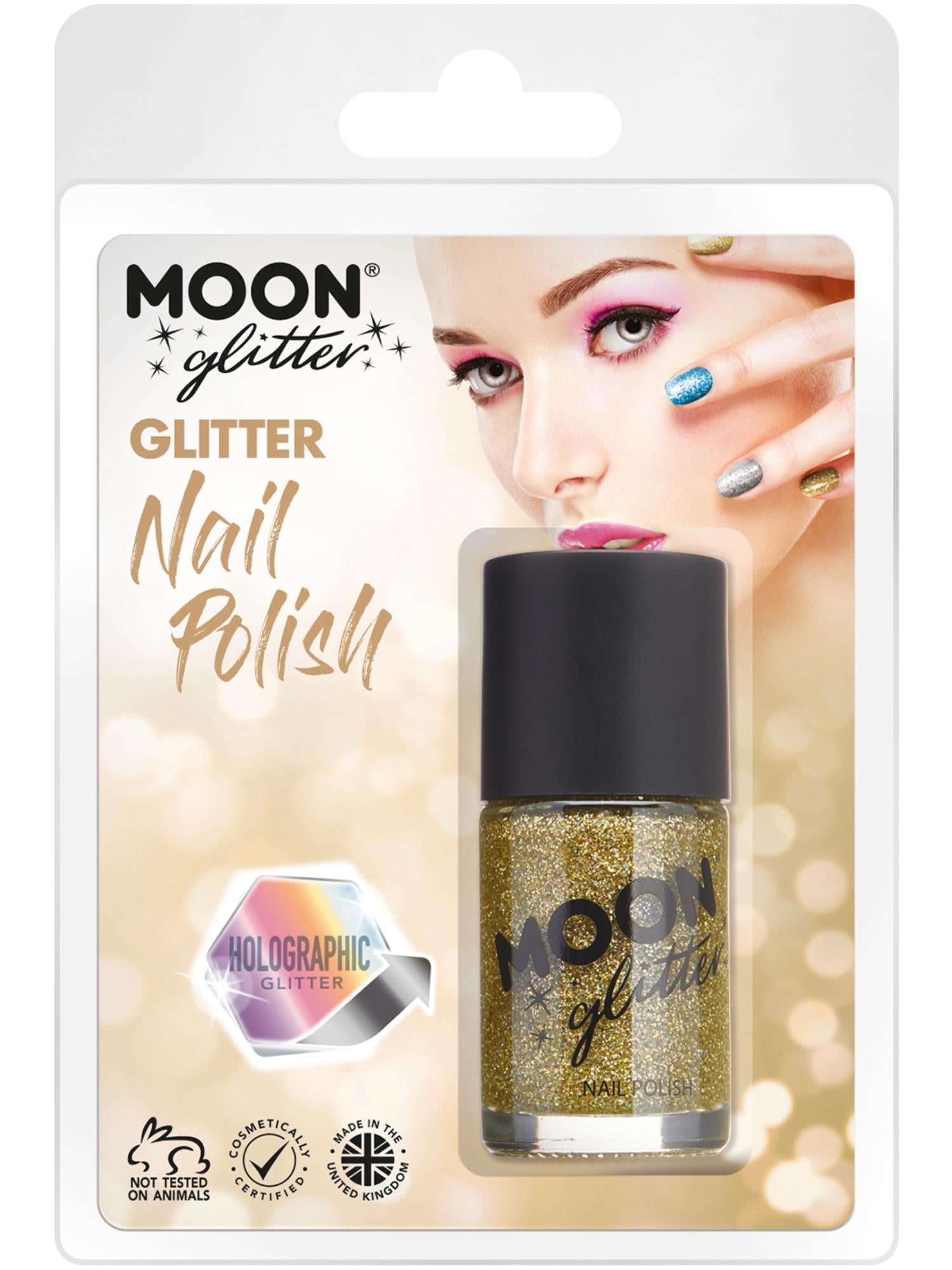 Moon Glitter Holografischer Nagellack, Gold