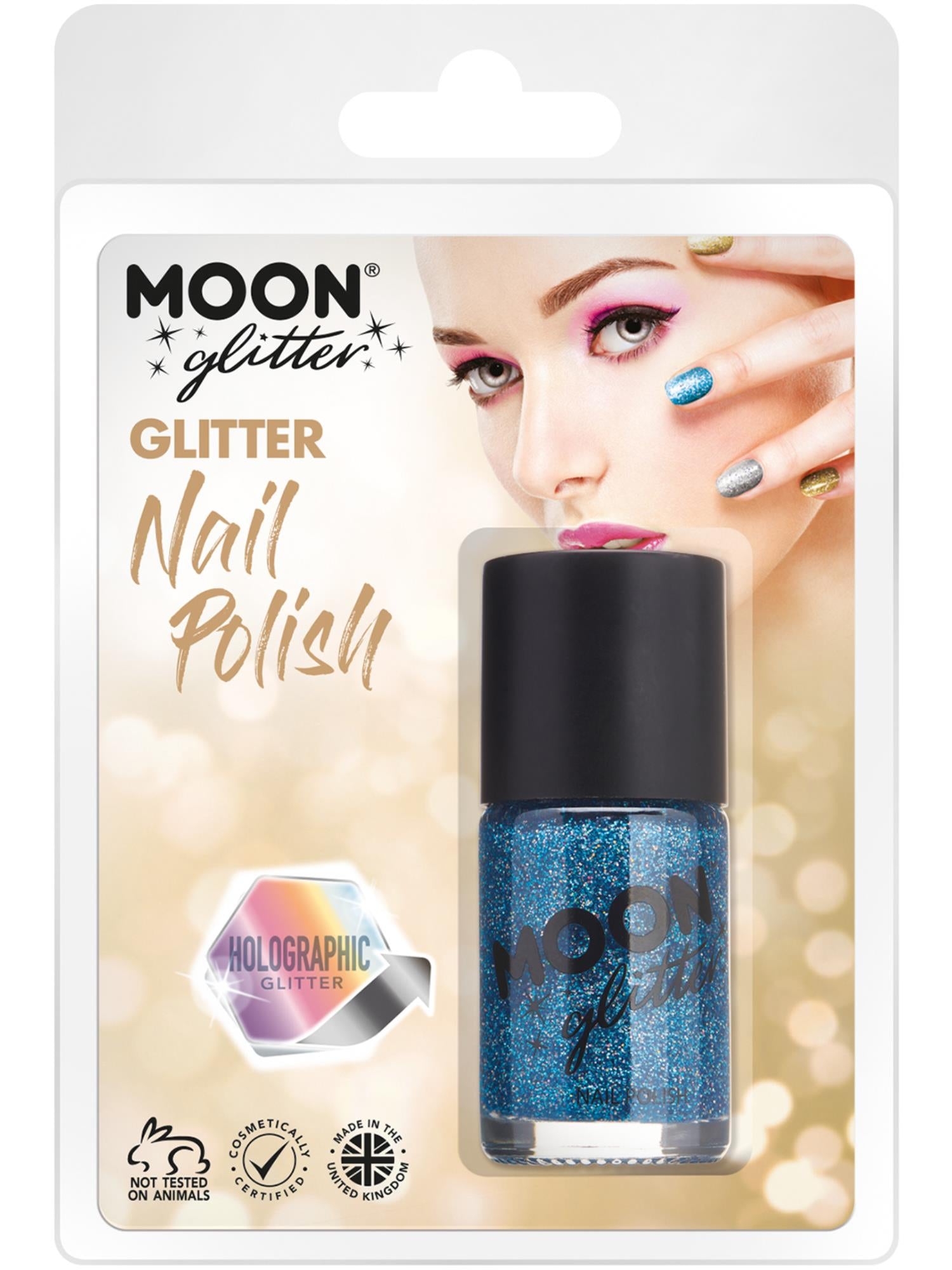 Moon Glitter holografische nagellak, blauw