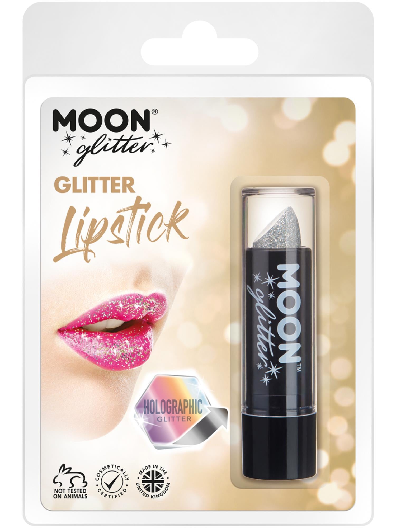 Moon Glitter Holographic Glitter-Lippenstift, Silber