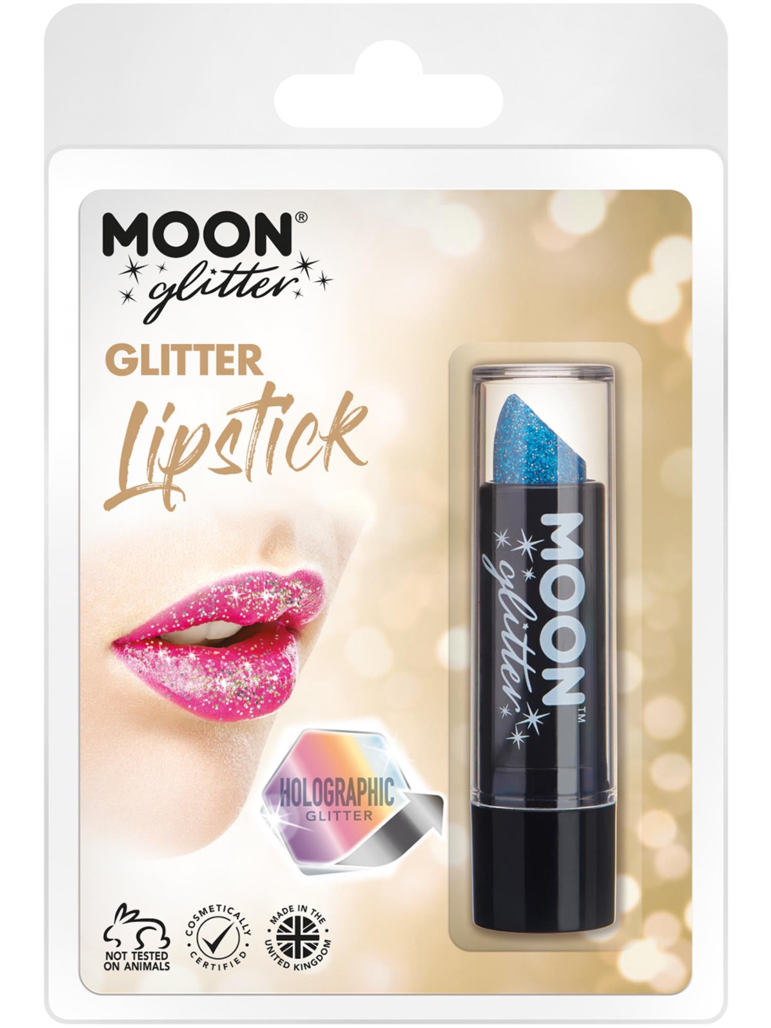 Moon Glitter  Holographic Glitter Lipstick, Blue