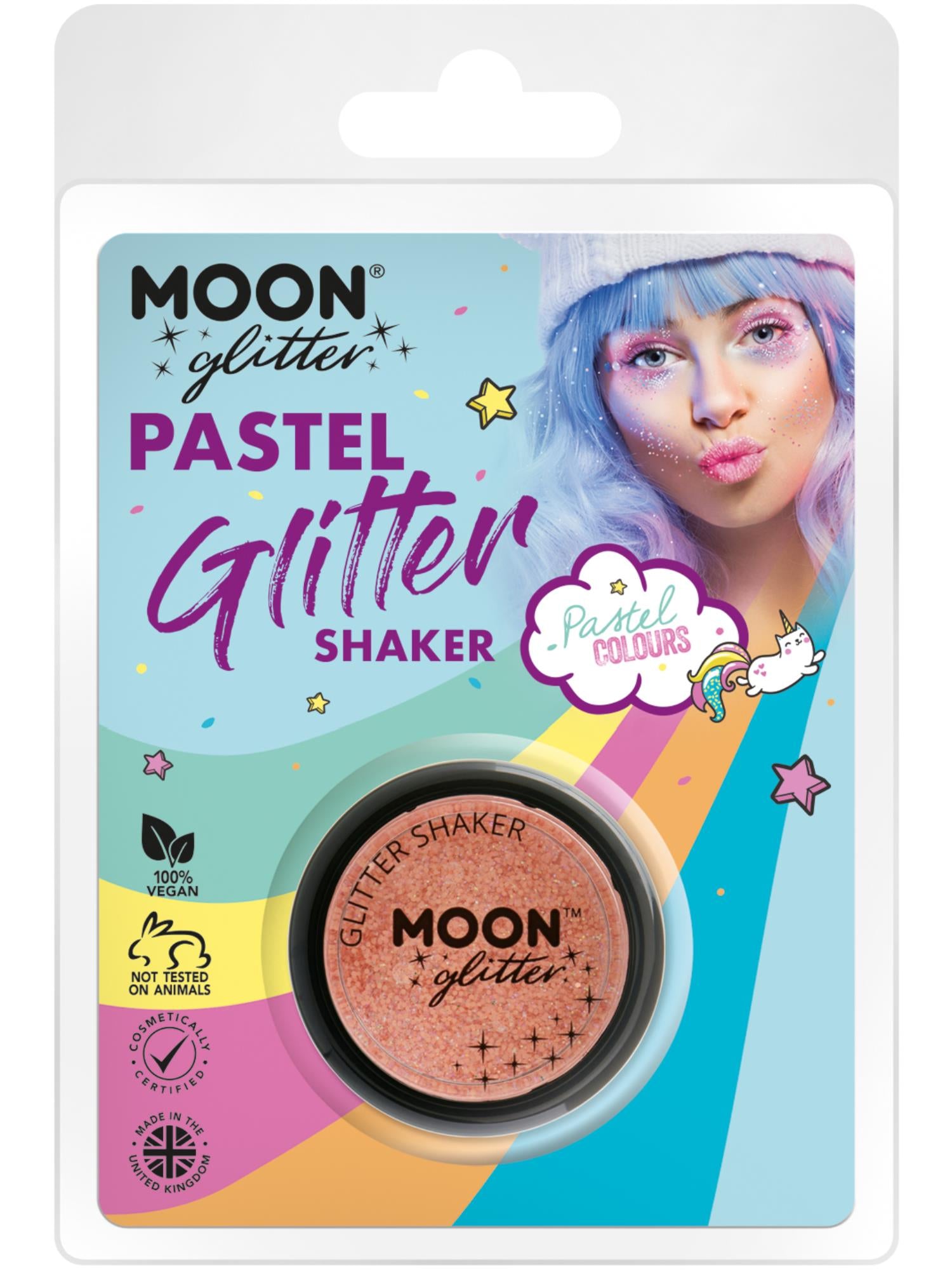 Moon Glitter Pastel Glitter Shakers, Peach