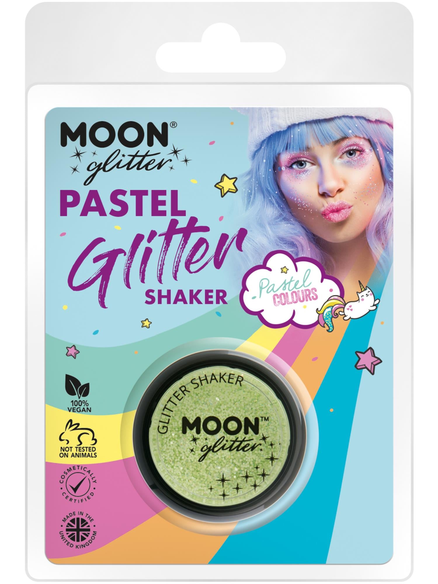 Moon Glitter Pastel Glitter Shakers, Mint