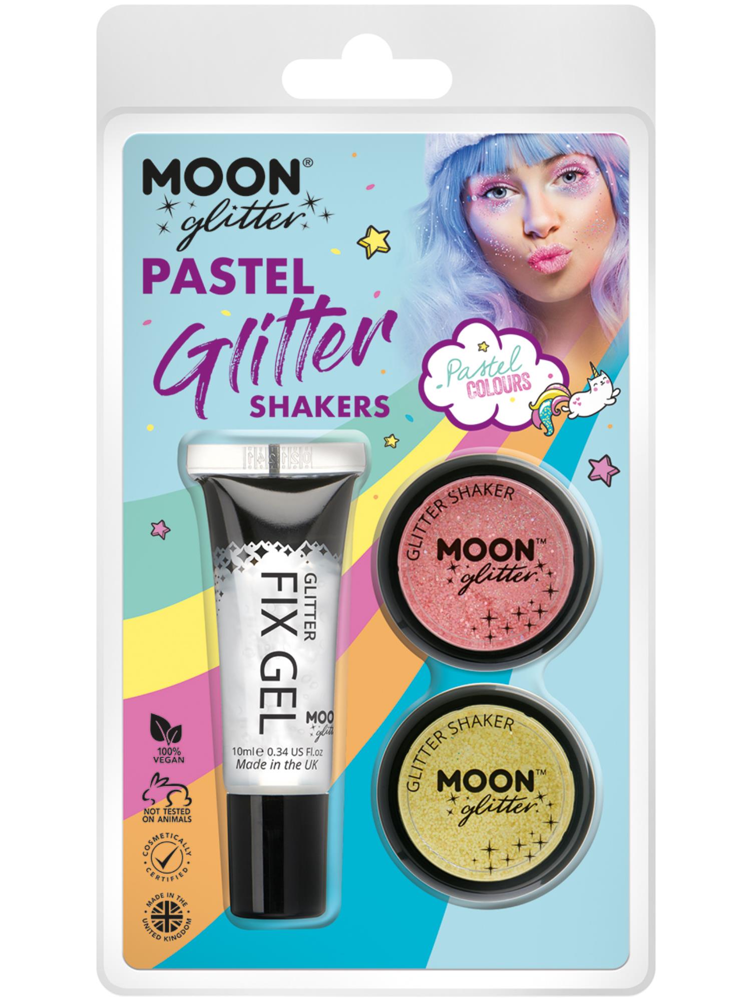 Moon Glitter Pastel Glitter Shakers,