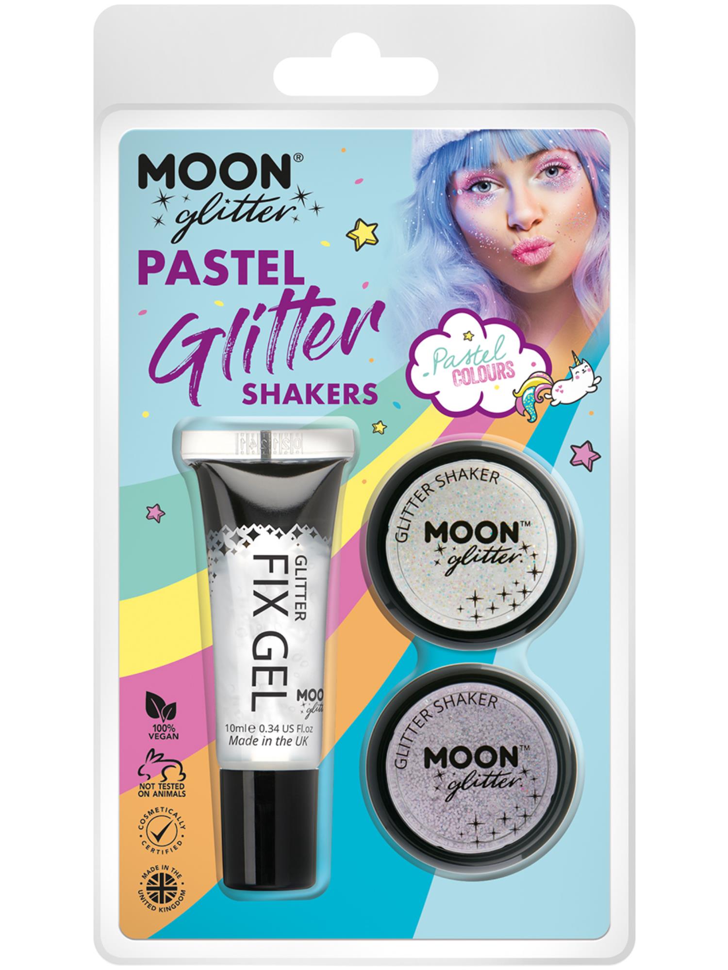 Moon Glitter Pastel Glitter Shakers,